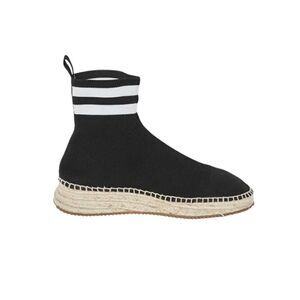 Alexander Wang Dylan High Ankle Sock Espadrilles Booties Black Sneaker Size 38